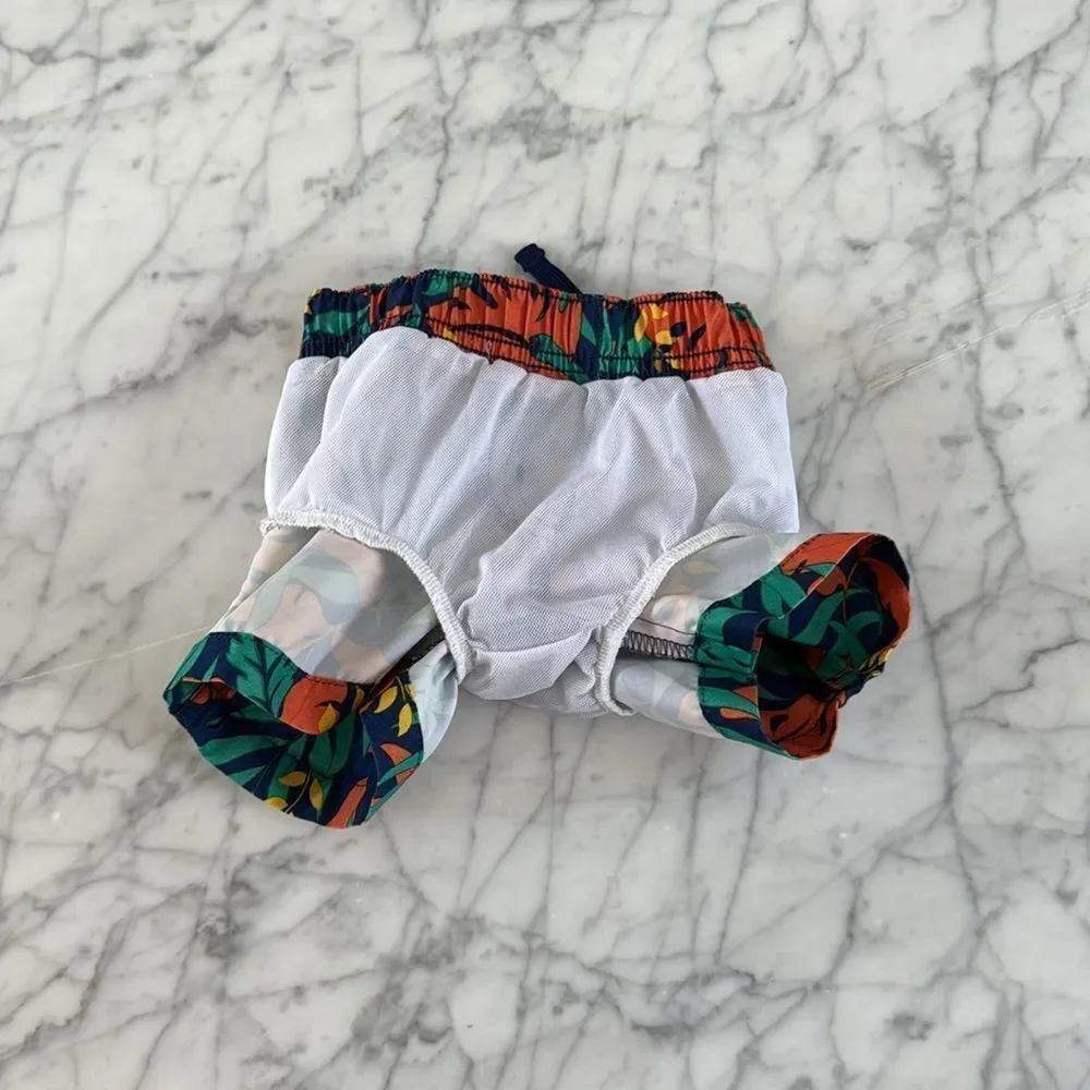Gymboree Swim Shorts Hawaiian Print Sz 3-6 Mo